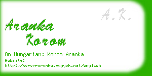 aranka korom business card